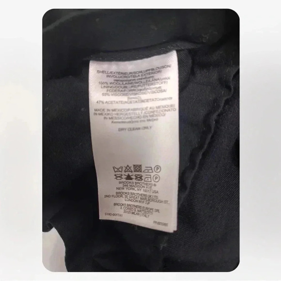 Brooks Brother 100% Wool Black  Dress Pants Trousers Size 8 - Picture 6 of 8